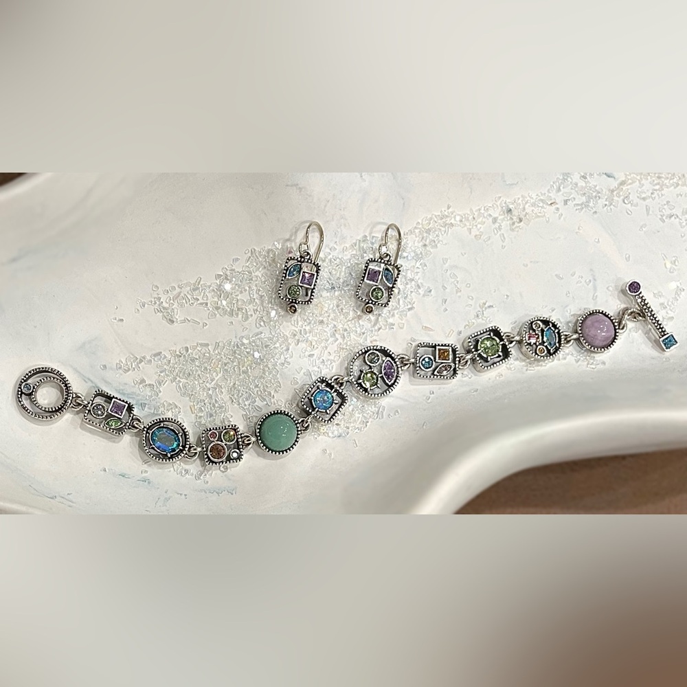 PATRICIA LOCKE BRACELET & EARRING SET IN WATERLILY